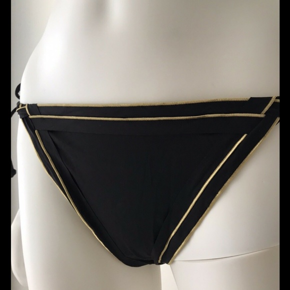 La Perla Bottom Bikini Swimsuit Black & Gold 10 - Picture 2 of 9
